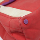 CHANEL Choco Bar Tote Bag Canvas Red Gold CC Auth bs18523-14