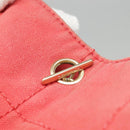 CHANEL Choco Bar Tote Bag Canvas Red Gold CC Auth bs18523-17