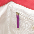 CHANEL Choco Bar Tote Bag Canvas Red Gold CC Auth bs18523-21