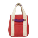 CHANEL Choco Bar Tote Bag Canvas Red Gold CC Auth bs18523-13