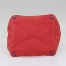 CHANEL Choco Bar Tote Bag Canvas Red Gold CC Auth bs18523-5