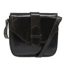 SAINT LAURENT Shoulder Bag Leather Black Silver Auth bs18524-1