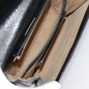 SAINT LAURENT Shoulder Bag Leather Black Silver Auth bs18524-12