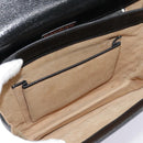 SAINT LAURENT Shoulder Bag Leather Black Silver Auth bs18524-23