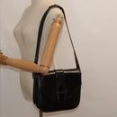 SAINT LAURENT Shoulder Bag Leather Black Silver Auth bs18524-25