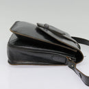 SAINT LAURENT Shoulder Bag Leather Black Silver Auth bs18524-4