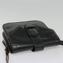 SAINT LAURENT Shoulder Bag Leather Black Silver Auth bs18524-6