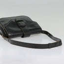 SAINT LAURENT Shoulder Bag Leather Black Silver Auth bs18524-7