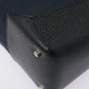 Salvatore Ferragamo Tote Bag Canvas Navy Silver Auth bs18544-16