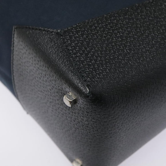 Salvatore Ferragamo Tote Bag Canvas Navy Silver Auth bs18544