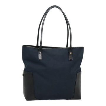 Salvatore Ferragamo Tote Bag Canvas Navy Silver Auth bs18544