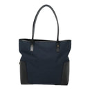 Salvatore Ferragamo Tote Bag Canvas Navy Silver Auth bs18544-13