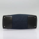 Salvatore Ferragamo Tote Bag Canvas Navy Silver Auth bs18544-5