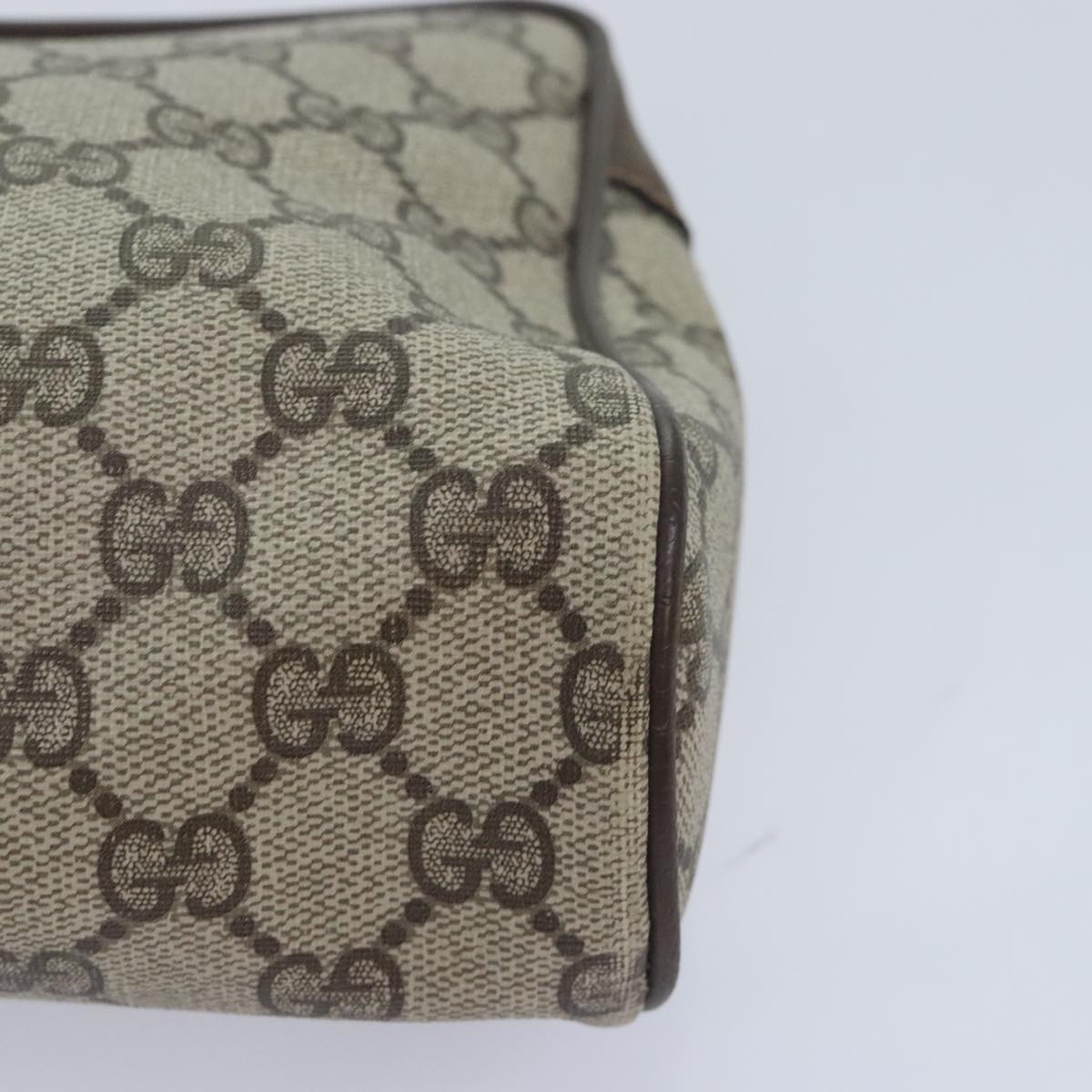 GUCCI GG Supreme Web Sherry Line Clutch Bag Beige 98 69 014 3553 Auth bs18557