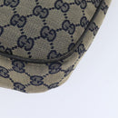 GUCCI GG Canvas Sherry Line Hand Bag Navy Silver Red 145811 Auth bs18558-10