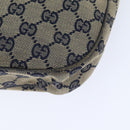 GUCCI GG Canvas Sherry Line Hand Bag Navy Silver Red 145811 Auth bs18558-12