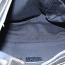 GUCCI GG Canvas Sherry Line Hand Bag Navy Silver Red 145811 Auth bs18558-16