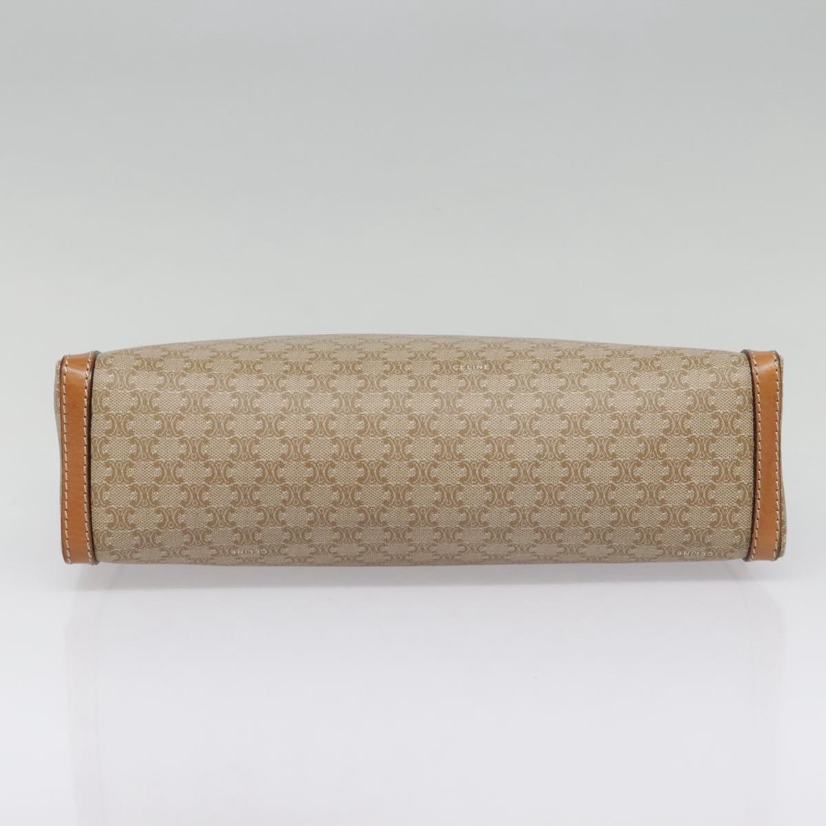 CELINE Macadam Canvas Clutch Bag Beige Gold Auth bs18568