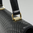 BALLY Hand Bag Leather Black Gold Auth bs18574-8