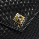 BALLY Hand Bag Leather Black Gold Auth bs18574-9