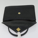 BALLY Hand Bag Leather Black Gold Auth bs18574-10