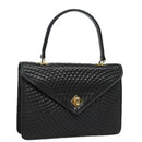 BALLY Hand Bag Leather Black Gold Auth bs18574-1
