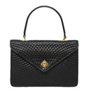 BALLY Hand Bag Leather Black Gold Auth bs18574-13