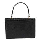 BALLY Hand Bag Leather Black Gold Auth bs18574-2