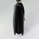 BALLY Hand Bag Leather Black Gold Auth bs18574-4