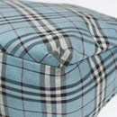 BURBERRY Nova Check Hand Bag Nylon Blue Silver Auth bs18587-15