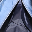 BURBERRY Nova Check Hand Bag Nylon Blue Silver Auth bs18587-18