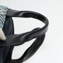 BURBERRY Nova Check Hand Bag Nylon Blue Silver Auth bs18587-7