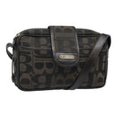Burberrys Shoulder Bag Canvas Gold Black Auth bs18589-1