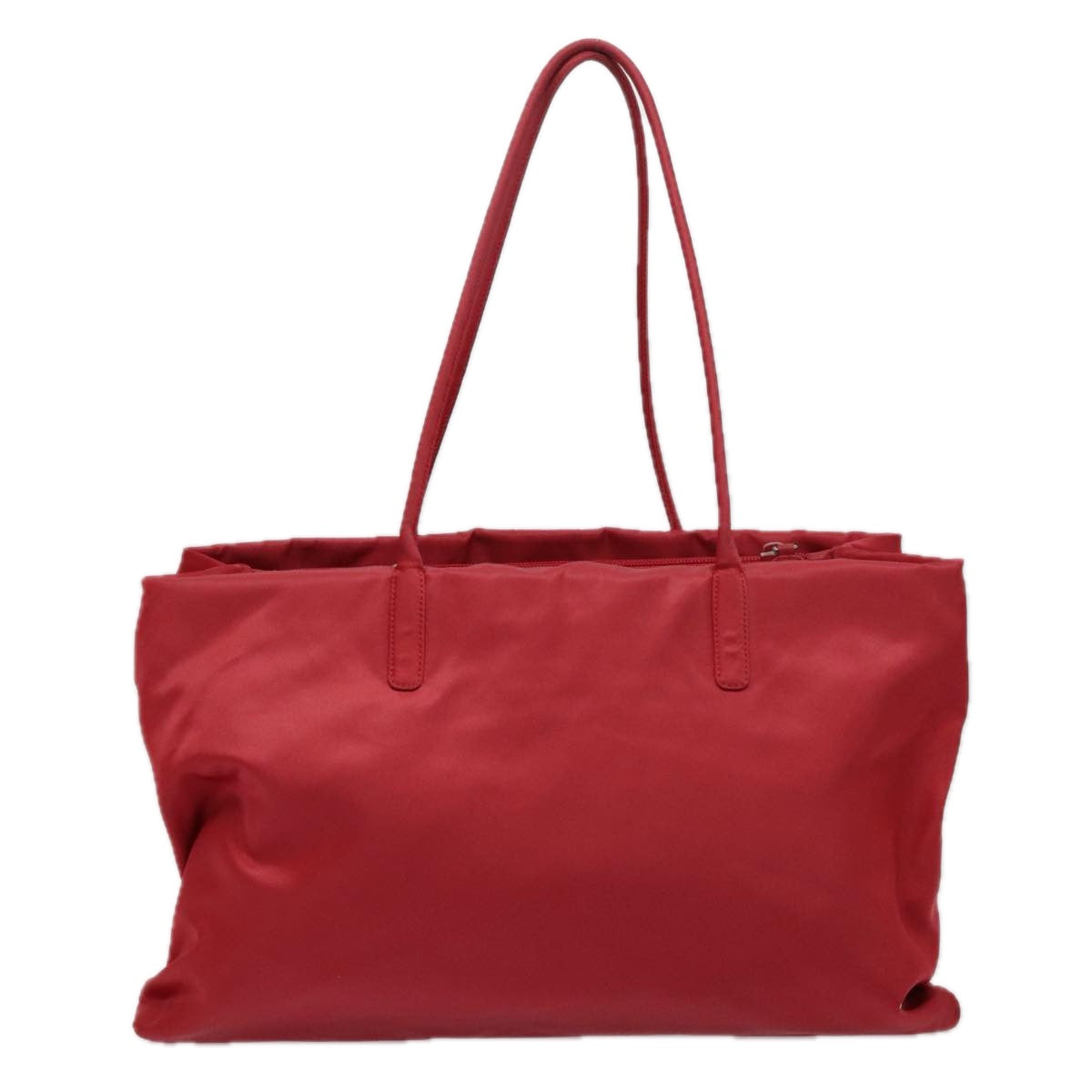 PRADA Tote Bag Nylon Red Silver Auth bs18598 - 0