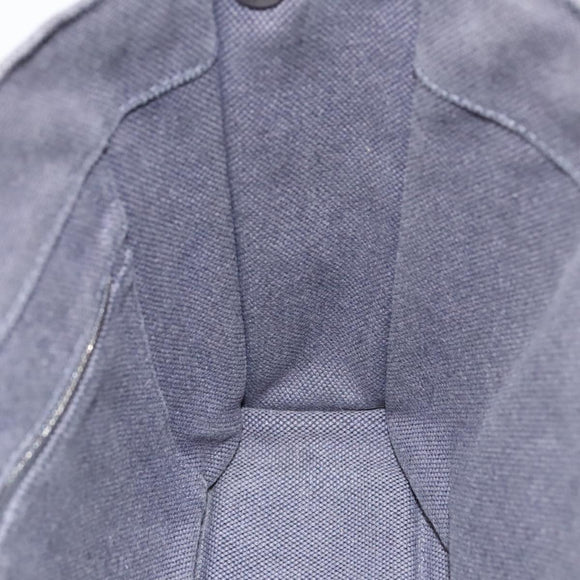 HERMES Sac Arne PM Hand Bag Canvas Gray Silver Auth bs18606