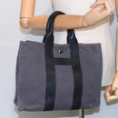 HERMES Sac Arne PM Hand Bag Canvas Gray Silver Auth bs18606-19