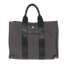 HERMES Sac Arne PM Hand Bag Canvas Gray Silver Auth bs18606-13