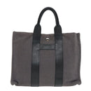 HERMES Sac Arne PM Hand Bag Canvas Gray Silver Auth bs18606-2