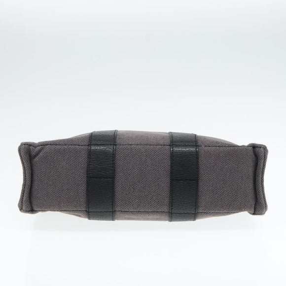 HERMES Sac Arne PM Hand Bag Canvas Gray Silver Auth bs18606