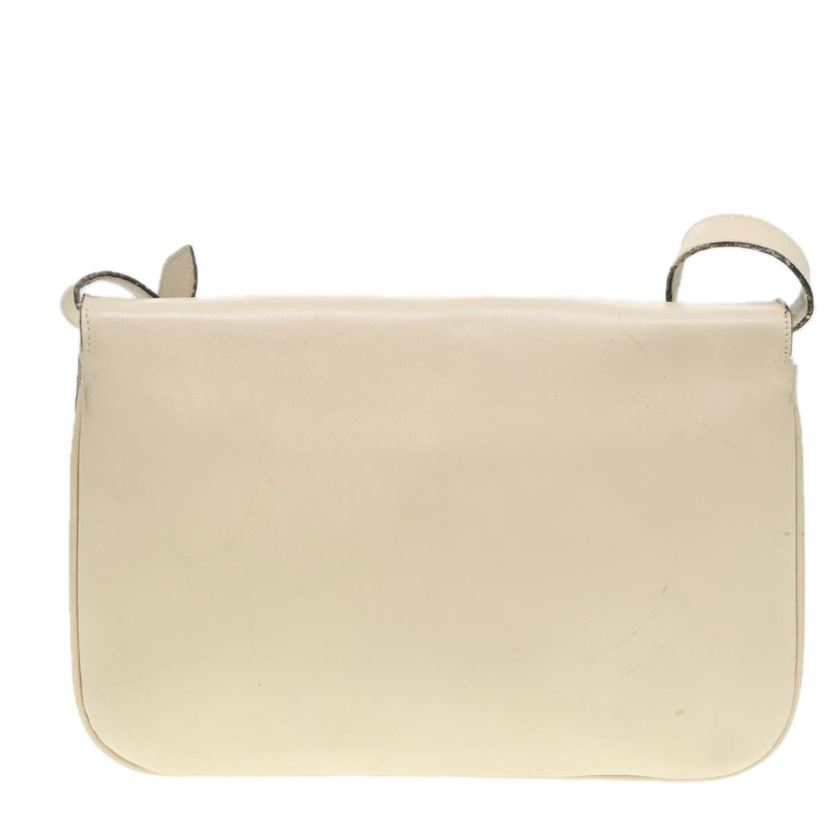 CELINE Shoulder Bag Leather Beige Gold Auth bs18616 - 0