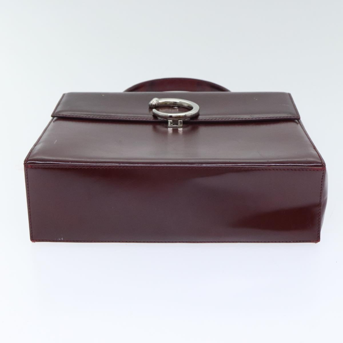 CARTIER PANTHERE Hand Bag patent Red Silver Auth bs18619