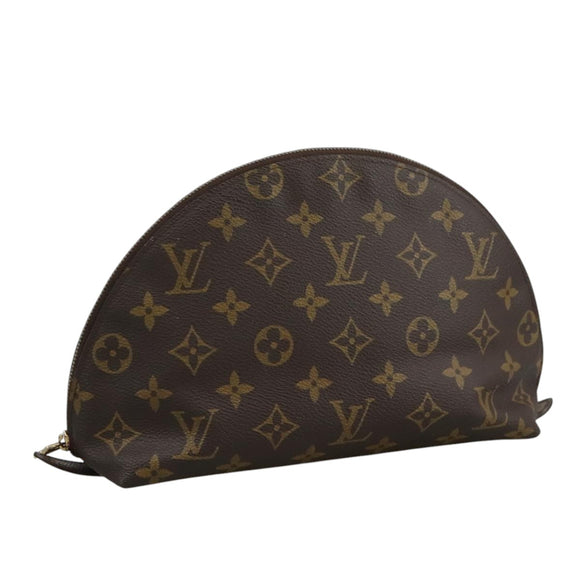 LOUIS VUITTON Monogram Trousse Demi Ronde Cosmetic Pouch M47520 LV Auth bs18635