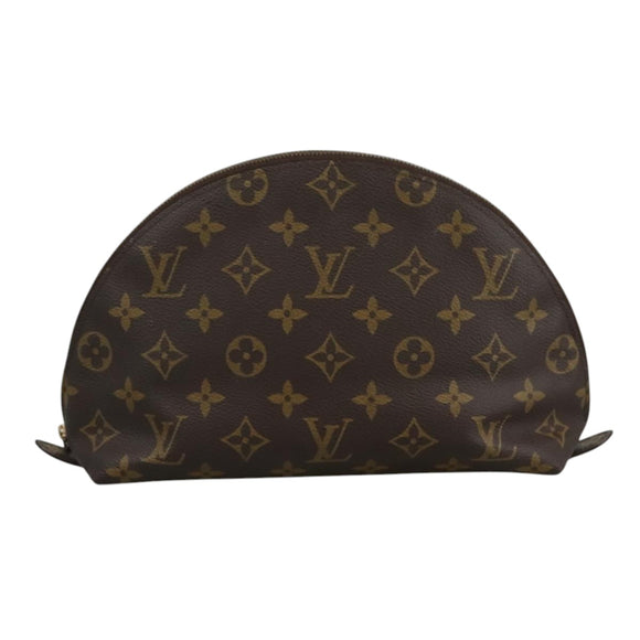 LOUIS VUITTON Monogram Trousse Demi Ronde Cosmetic Pouch M47520 LV Auth bs18635
