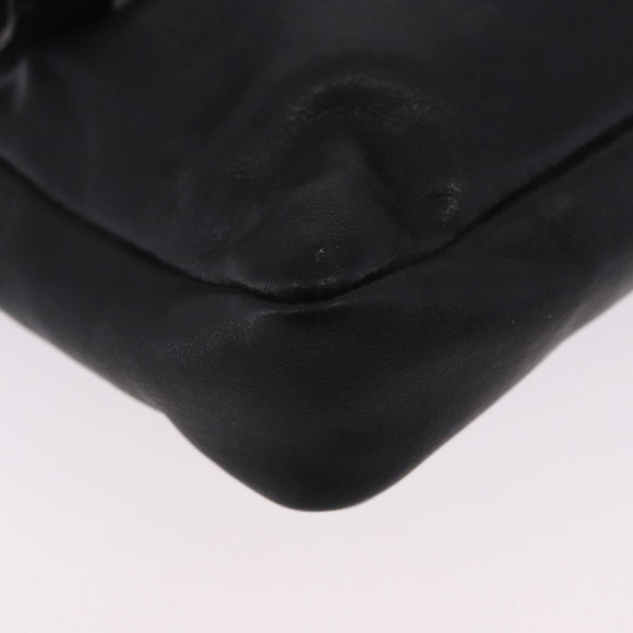 CHANEL COCO Mark Chain Waist bag Lamb Skin Black Gold CC Auth bs18653
