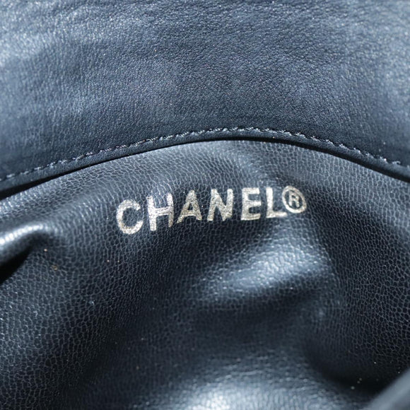 CHANEL COCO Mark Chain Waist bag Lamb Skin Black Gold CC Auth bs18653