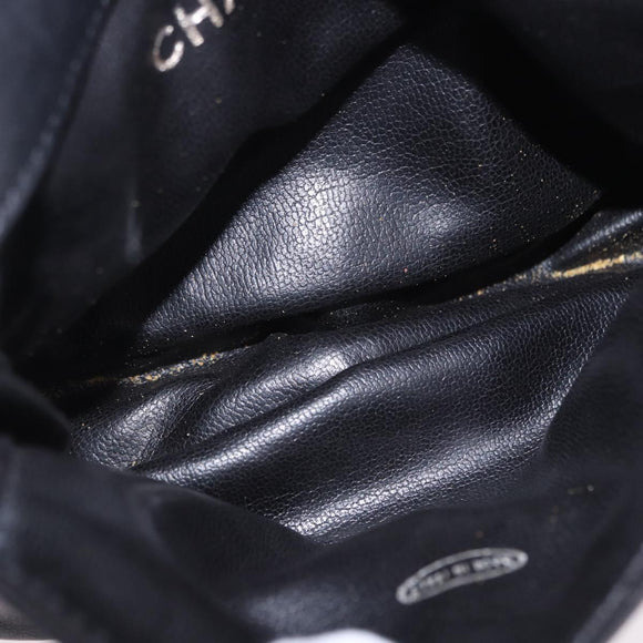 CHANEL COCO Mark Chain Waist bag Lamb Skin Black Gold CC Auth bs18653