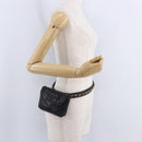 CHANEL COCO Mark Chain Waist bag Lamb Skin Black Gold CC Auth bs18653-23