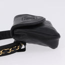 CHANEL COCO Mark Chain Waist bag Lamb Skin Black Gold CC Auth bs18653-5