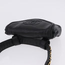 CHANEL COCO Mark Chain Waist bag Lamb Skin Black Gold CC Auth bs18653-6