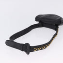 CHANEL COCO Mark Chain Waist bag Lamb Skin Black Gold CC Auth bs18653-7